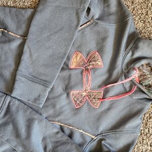 Under Armour Gray Hoodie with Pink and Camo Accents